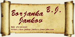 Borjanka Jankov vizit kartica